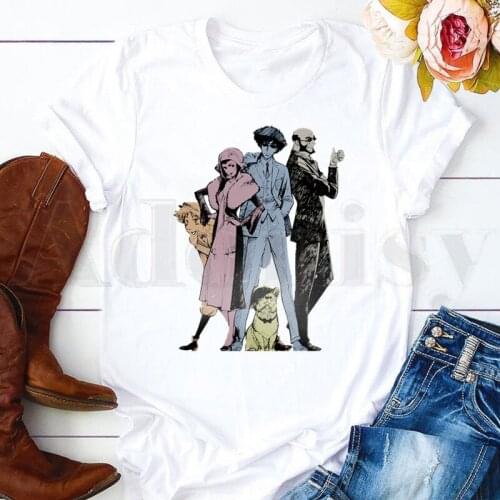 Womens T-shirt Cowboy Bebop Spike Japanese Anime Manga Short Sleeve Female Tops Tees Harajuku VintageT Shirts