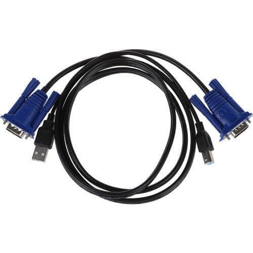 1.4M 15 Pin VGA + USB Male to Male VGA + Print Cable for CRT PC