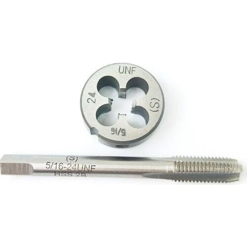 1Pcs 5/16-24 Tap + 1Pcs 5/16-24 Die UNF British US Made Right Hand Tap And Die