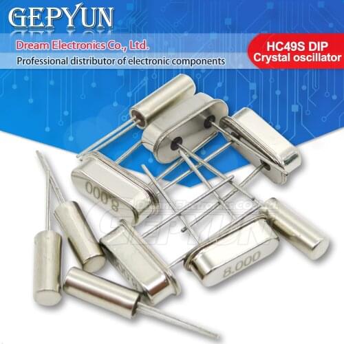 10PCS HC49S DIP 4Mhz 6Mhz 8Mhz 12Mhz 16Mhz 20Mhz 24Mhz 32.768K 2X6/32.768K 3X8 quartz resonator Crystal Oscillator New