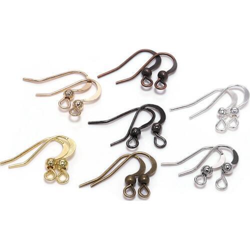 100Pcs 19*18mmm Metal Earring Components Hooks Twist Gold Bronze Ear Hook Clasps Earring Wires for DIY Jewelry Making Findings
