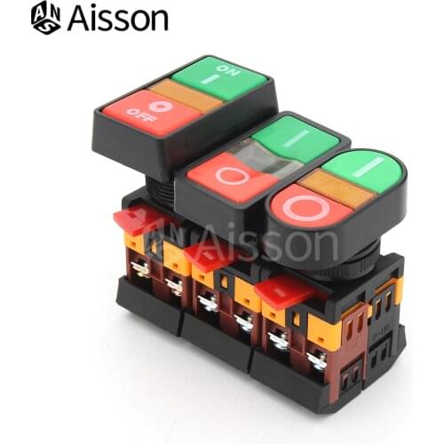 22mm 24/220/380V Double Position Start-Stop Button Switch APBB AS-22&25N PPBB-30 With Lamp Illuminated