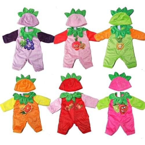 43cm Bebe Born Doll Clothes Fur Winter Coat Fruit Jumpsuit for 18 Inch Baby Girls Doll Outwear