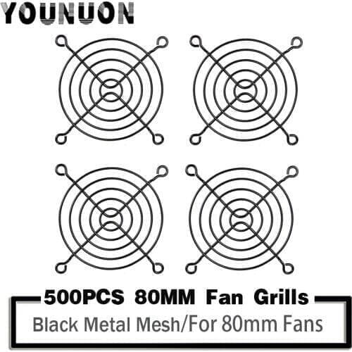 500 Pieces Black 80mm Fan Grills 80x80mm Metal Wire Finger Guard For CPU Fan DC Fan Grill Guard Protector