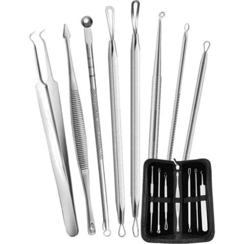 8PC Blackhead Pimple Comedone Spot Acne Extractor Remover Kit Popper Tools
