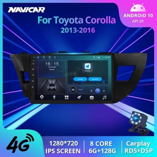 2DIN Android 10 Car Radio For Toyota Corolla 11 2013-2016 Car Multimedia Video Player DSP Navigation GPS No 2din dvd Player 4G