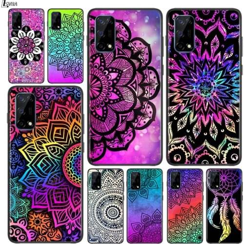 Mandala Yoga Art for OPPO Realme V15 X5 X3 X50 X7 X2 C17 C11 C3 C2 7 7i 6 6S 6i 5 Narzo 20 Pro Black Phone Case
