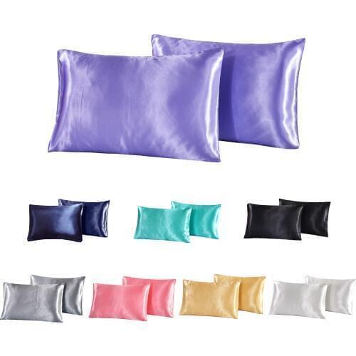 Luxury Silky Satin Pillowcase Solid Color Pillow Covers Bedding Standard/queen/king Size 1PCS Pillow Case for Women Men Kids