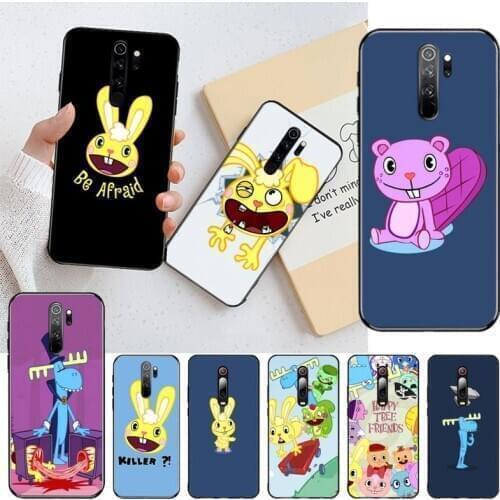 Happy Tree Friends Black TPU Soft Rubber Phone Cover for Redmi Note 8 8A 8T 7 6 6A 5 5A 4 4X 4A Go Pro