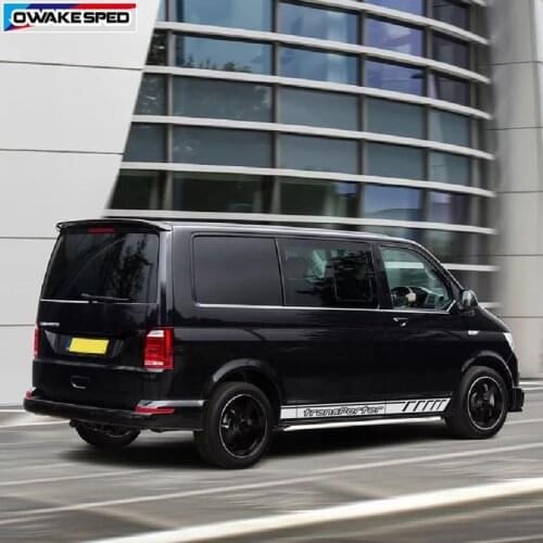 For Volkswagen TRANSPORTER T4 T5 T6 Sport Stripes Door Side Skirt Decor Sticker Auto Body Vinyl Decal Car Styling Accessories