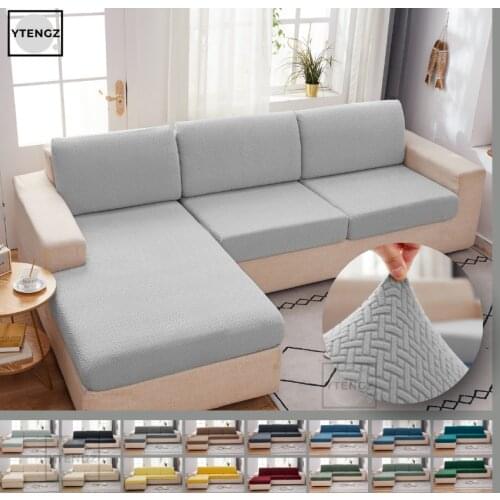 1/2/3/4 Seats Stretch Sofa Cushion Cover Pet Kids Furniture Protector Polar Fleece Spandex Washable Removable Slipcover