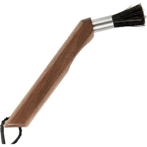 Espresso Machine Coffee Grinder Powder Cleaning Brush Natural Bristles Walnut Wood for Barista Home Kitchen Bean Grain Tool