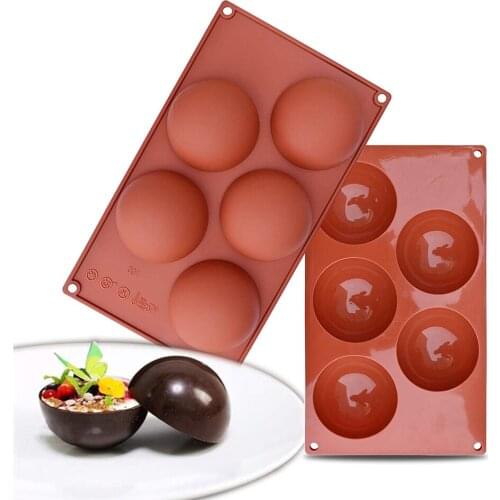 Cake Mold Bakeware Silicone Non-Stick 3D Half Sphere Pudding Jelly Chocolate Fondant Soap Brown Pastry Tools Kitchen accessories