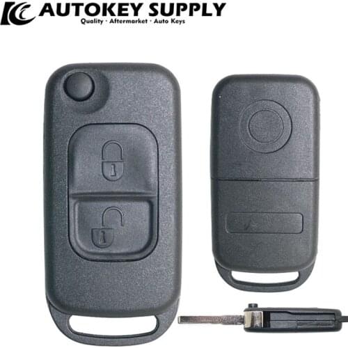 FORMercedes 2 Button Flip Key Shell 2 Track Blade AKBZF104