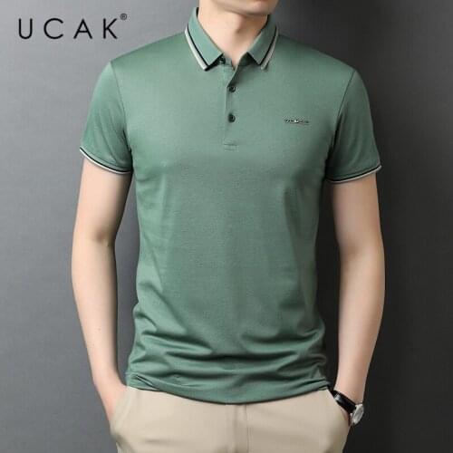 UCAK Brand Classic Solid Color Turn-down Collar Short Sleeve T-Shirts Summer New Streetwear Casual Cotton T Shirt Homme U5566