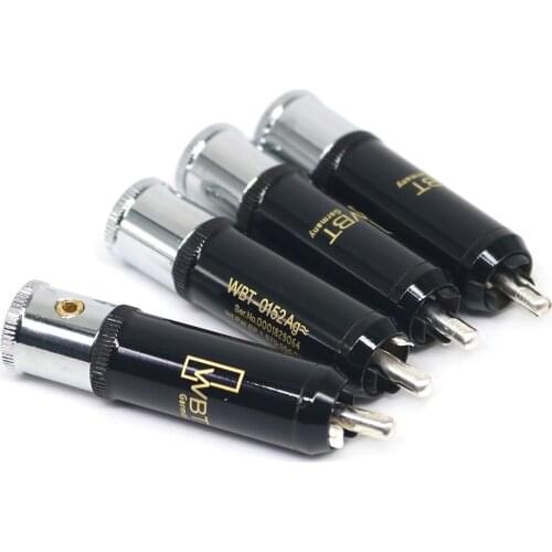 Hi-End Pure Copper 0152AG RCA Plug HIFI 4pcs 8pcs Silver Plated Male Audio Cable Cord RCA Plugs Connector Jack
