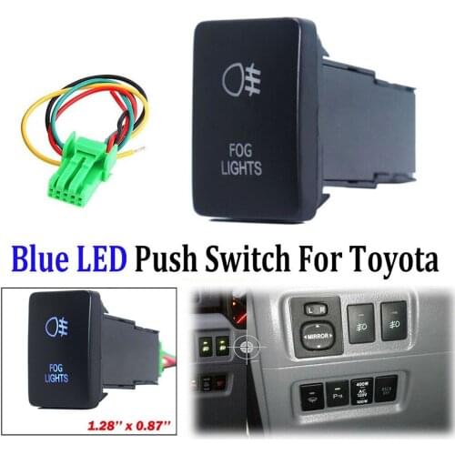 Blue LED Push Button Switch For Toyota Tacoma Tundra 4Runner Hilux RAV4 ON-OFF Replacement 12V High Quality
