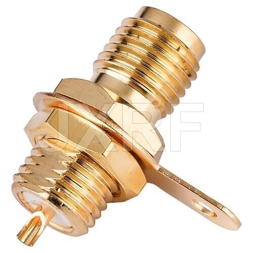 JXRF Coaxial Coax Connector SMA female jack Nut bulkhead handle solder panel mount straight