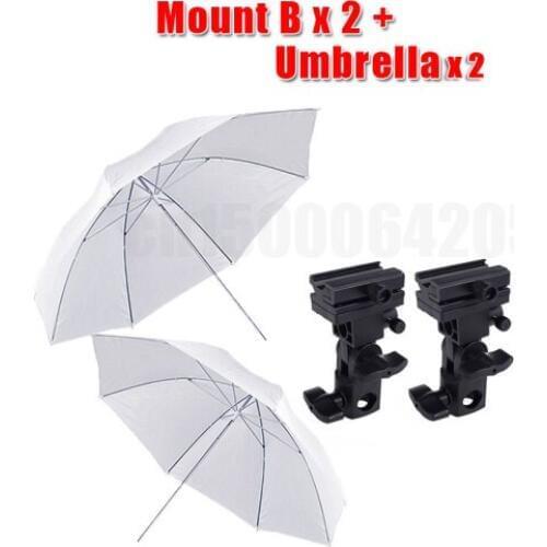 4 in 1 Photography Photo Studio 33" Flash Soft Reflective Umbrella Photo 2pcs Bracket Kit For all DSLR Camera 5D 5D2 5D3 60D D90