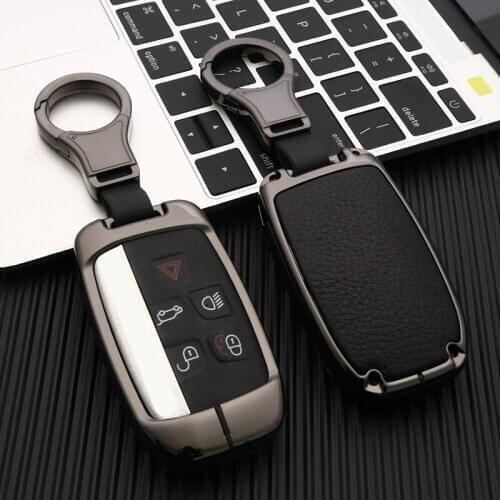 Leather Car Key Case Cover For Land Rover A9 Range Rover Sport 4Evoque Freelander 2 Discovery for Jaguar XE XJ XF C-X16 Guitar