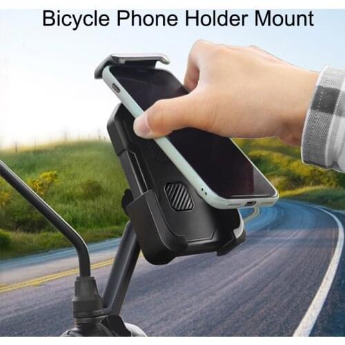 Bike Bicycle Phone Mount Holder MTB Motorcycle Handlebar Stand Clip Double Lock Cellphone Support For iPhone Samsung Bracket