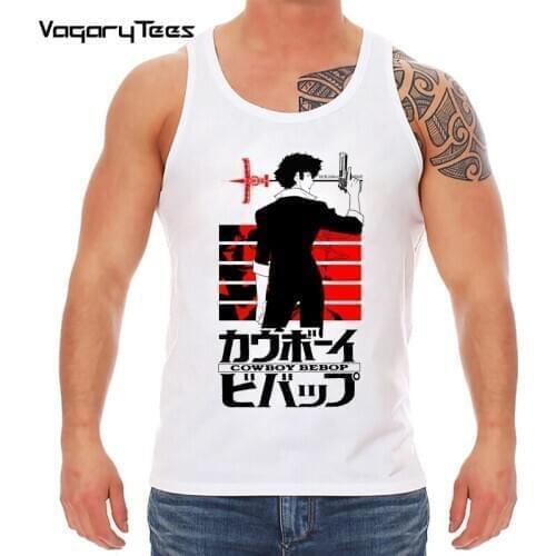 Fashion JAPAN manga unisex streetwear tank top Cowboy bebop spike funny anime vest men new white casual tops homme