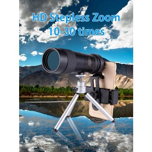 Super Telephoto Zoom Monocular Telescope 10-30 Times High Quality Mini Pocket Waterproof Long Range HD Smartphone For Hunting