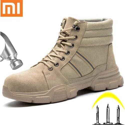 Xiaomi Mens Safety Shoes Steel Toe Cap Anti-Smashing Anti-Piercing Welder Site Shoes Insulation High Temperature Resistant