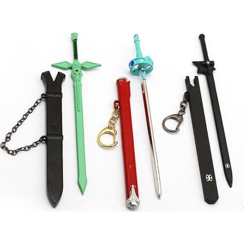 Mengtuyi Mixed Styles Sword Art Online Keychain Tung People Asuna Zinc Alloy Key Charm Car Pendant Chaveiro feminino Men Jewelry