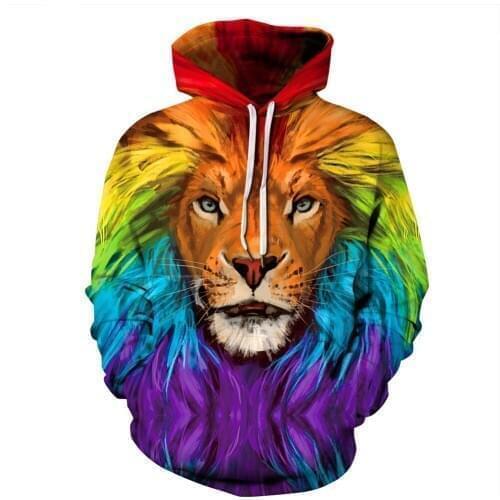 2019 New Hot Fashion 3D HD Printing Lion Autumn Hoodies Series Men / Women Autumn And Winter Sweatshirt Hip hop Hoodies M-5XL