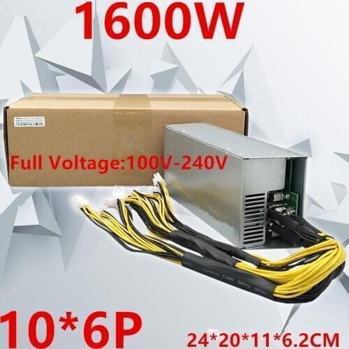 New PSU For Bitmain Dragon Storm 10*6P Single Channel Power Supply APW3++ S9 L3+D3 Power Supply 1600W