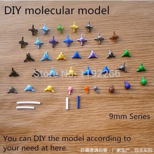 Wholesale high quality DIY Chemical molecular Crystal structure model 9mm Series mini style for Chemistry teaching free shipping