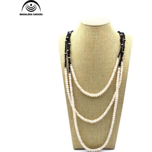 MADALENA SARARA Elegant AA 6-7mm Baroque Freshwater Pearl Colorful Necklace Simple Style 18"
