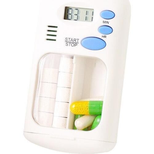 Mini Portable Pill Box Drug Alarm Timer Electronic Reminder Medical Box Organizer LED Alarm Clock Remind Small First Aid Kit