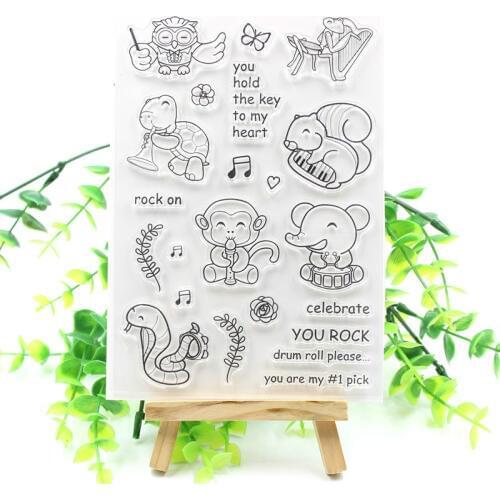 KSCRAFT Critter Concert Transparent Clear Silicone Stamps for DIY Scrapbooking/Card Making/Kids Fun Decoration Supplies 365
