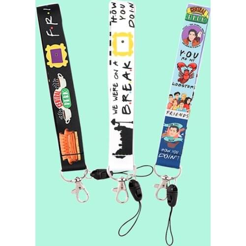 G2079 Cartoon Friend Tv Show Wristlet hand Neck Strap Lanyard ID badge Card holder keychain Phone Strap Ribbons webbing