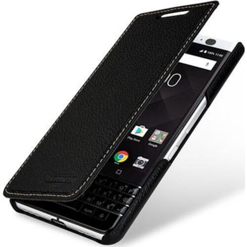 Luxury Brand Genuine Leather Case for Blackberry KEYone PRESS 4.5" Cover Fashion Plain Flip Phone Accessories Bag for DTEK70