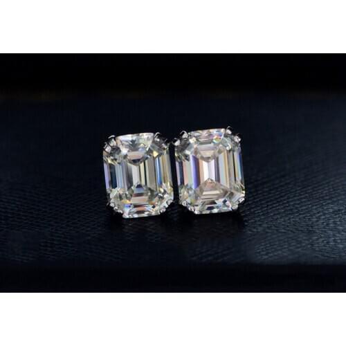 100% 925 Sterling Silver Earring 6ct Created Moissanite Wedding Engagement Stud Earrings Birthday Fine Jewelry Gift