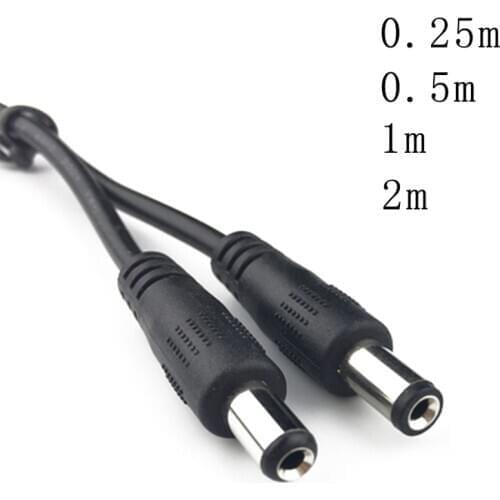 DC Power Plug 5.5 x 2.1mm Male To 5.5 x 2.1mm Male CCTV Adapter Connector Cable GXMA