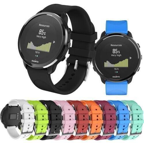 EiEuuk 20mm Soft Silicone Replacement Sport Wristbands Accessories Compatible with Suunto 3 Fitness Band