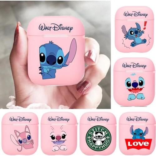 Stitch Design Silicone Bluetooth Wireless Earphone Case for AirPods Protective Cover Skin Accessories Pods Charging Box Bag