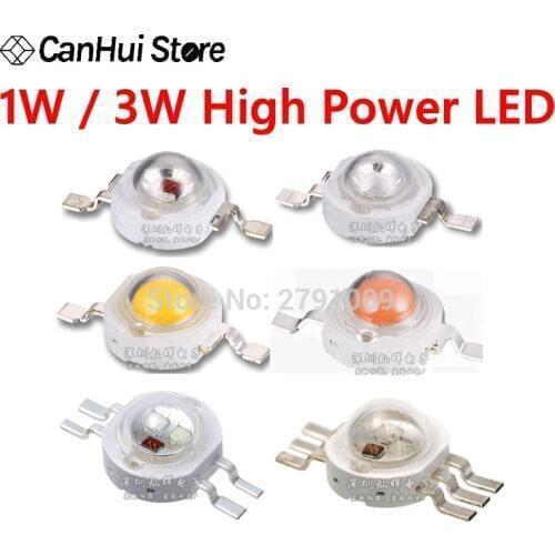 10pcs High Power 1W 3W LED Chips Bulb Light SMD Warm White Cool White Red Blue Yellow Green led Spotlight Epistar COB Diode Chip