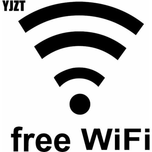 YJZT 12.8X13.9CM Free WiFi Vinyl Decal Car Sticker JDM Black/Silver C26-0235