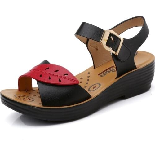 2021 Fashion Womens Sandals; Slope Heel Shoes Sandals Women Non-slip Lightweight Buckle Summer Shoes Platform Sandals