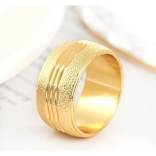 Women Rings Gold Plated Concave Pattern Ring Designed for Ladies Simplicity Banquet Wedding Ring Give Girls Gifts Jewelry