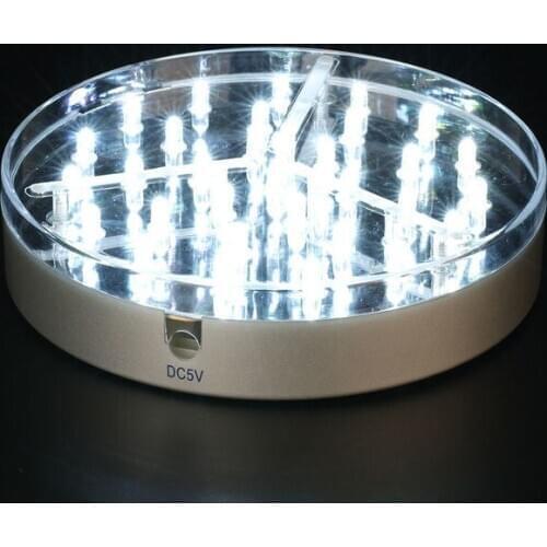 10pcs/lot 3AA Battery Operated 31WHITE LED 6inch Round Light Base Plaste For Under Vase Lighting