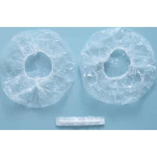 100pcs Disposable One-off Hotel Home Shower Bathing Clear Hair Elastic Caps Hats disposable shower caps