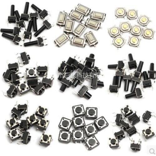 140pcs 14types Momentary Tact Tactile Push Button Switch SMD Assortment Kit