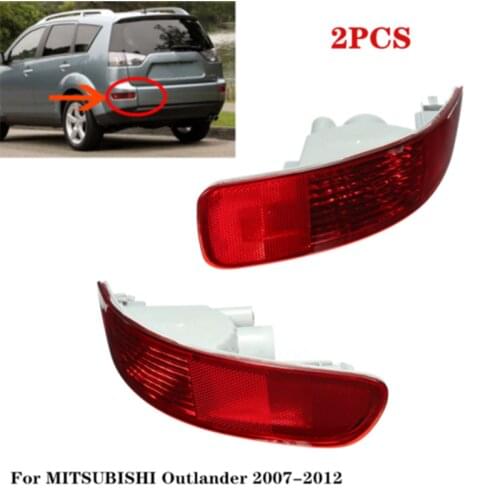2pc for Mitsubishi Outlander 2007-2012 Rear Tail Bumper Reflector Light Rear Stop Signal Brake Fog Lamp Without Bulb for Airtrek