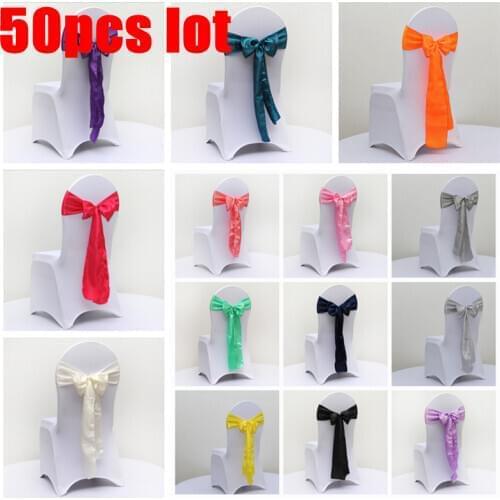 6 x 108inch Satin Chair Sash Bow Ties For Banquet Wedding Party Chair Cover Craft Decoration 15 x 275cm Satin Fabric